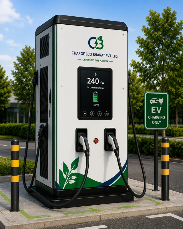 240kW DC Ultra Fast Charger by Charge Eco Bharat for logistics parks and fleets